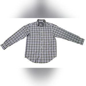 Roundtree & Yorke Long Sleeve Plaid Shirt Cotton Size S